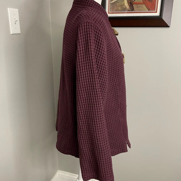 Cabela's | Waffle Knit Lightweight Jacket Purple Plum Toggle Tortoise Size XL - Picture 2 of 4
